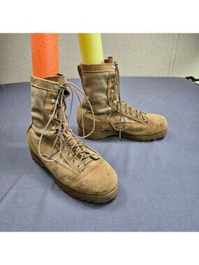 Belleville 10 W Mens Flight Combat Boots Tan Suede Rugged Military Tactical